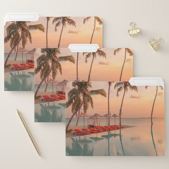 Tropical Beaches | Maldives Tropical Beach & Pool File Folder (Set)