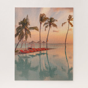 Tropical Beaches Maldives Tropical Beach & Pool Jigsaw Puzzle