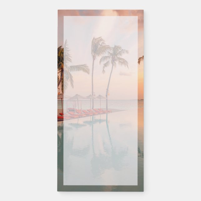Tropical Beaches | Maldives Tropical Beach & Pool Magnetic Notepad (Front)