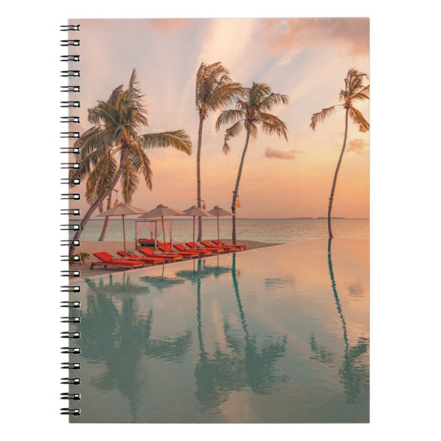 Tropical Beaches | Maldives Tropical Beach & Pool Notebook (Front)