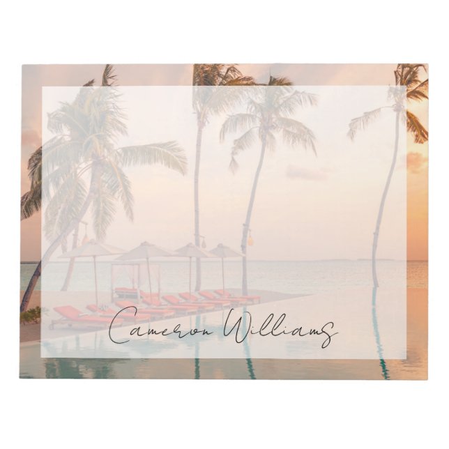Tropical Beaches | Maldives Tropical Beach & Pool Notepad (Front)