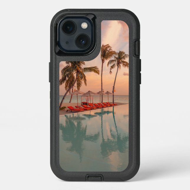 Tropical Beaches | Maldives Tropical Beach & Pool Otterbox iPhone Case (Back)