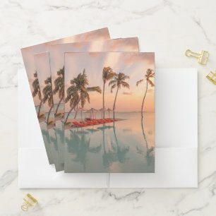 Tropical Beaches Maldives Tropical Beach & Pool Pocket Folder