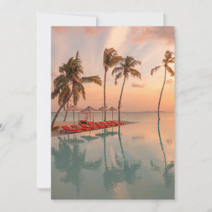 Tropical Beaches Maldives Tropical Beach & Pool Thank You Card