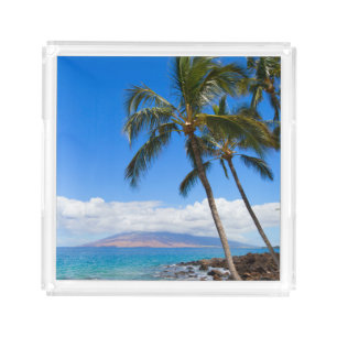 Tropical Beaches Maui Hawaii Island Acrylic Tray
