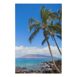 Tropical Beaches Maui Hawaii Island Faux Canvas Print