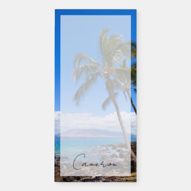 Tropical Beaches | Maui Hawaii Island Magnetic Notepad (Front)
