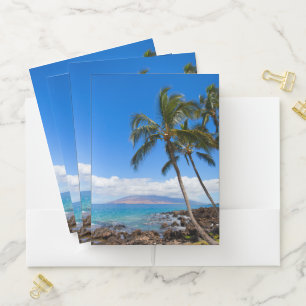 Tropical Beaches Maui Hawaii Island Pocket Folder