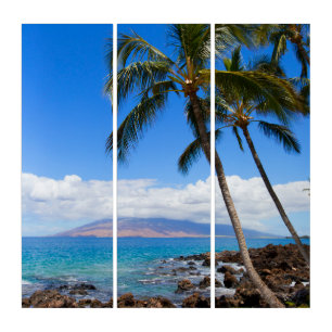 Tropical Beaches Maui Hawaii Island Triptych