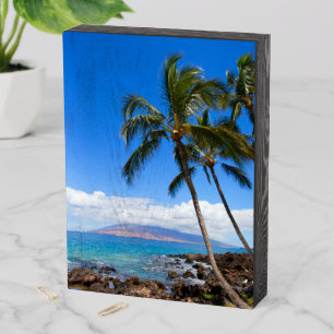 Tropical Beaches Maui Hawaii Island Wooden Box Sign