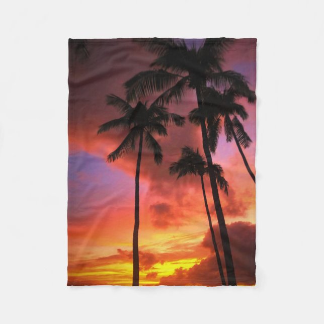 Tropical Beaches | Maui Hawaii Islands Fleece Blanket (Front)