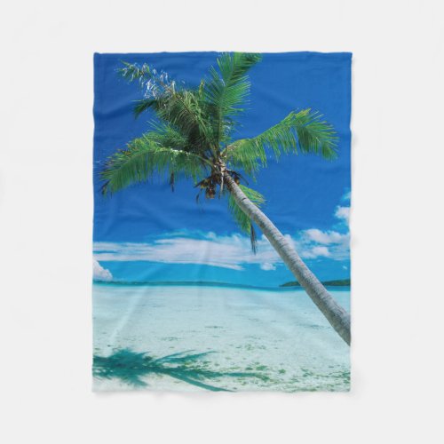 Tropical Beaches  Motu Tofari Beach Bora Bora Fleece Blanket