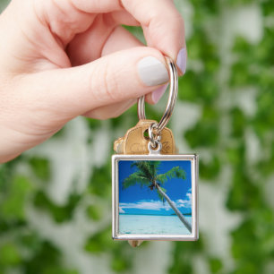 Tropical Beaches   Motu Tofari Beach, Bora Bora Keychain
