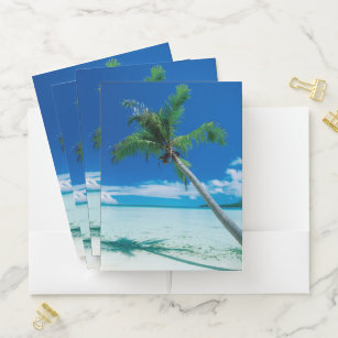 Tropical Beaches   Motu Tofari Beach, Bora Bora Pocket Folder