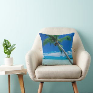 Tropical Beaches Motu Tofari Beach, Bora Bora Throw Pillow