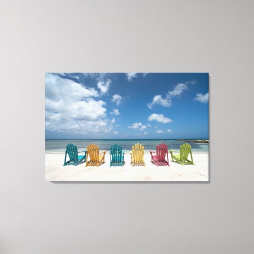 Tropical Beaches  Palm Beach Aruba Canvas Print