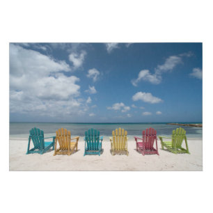 Tropical Beaches   Palm Beach, Aruba Faux Canvas Print