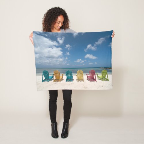 Tropical Beaches  Palm Beach Aruba Fleece Blanket