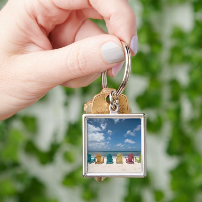Tropical Beaches | Palm Beach, Aruba Keychain (Hand)