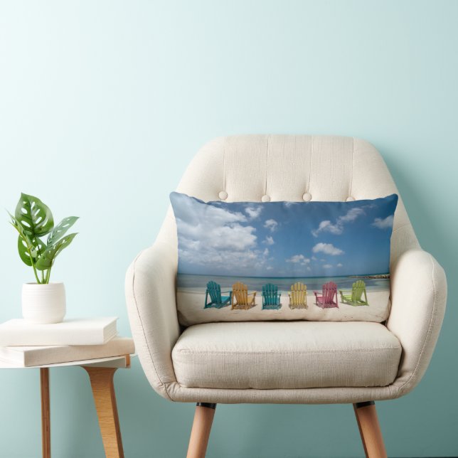 Tropical Beaches | Palm Beach, Aruba Lumbar Pillow (Chair)