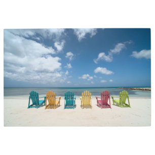 Tropical Beaches   Palm Beach, Aruba Metal Print