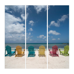 Tropical Beaches   Palm Beach, Aruba Triptych
