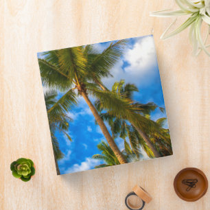 Tropical Beaches Palm Trees on Blue Sky 3 Ring Binder