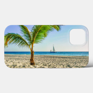 Tropical Beaches Sailboat, Palm Tree, Aruba iPhone 13 Case