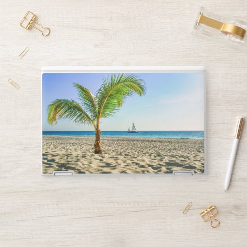 Tropical Beaches  Sailboat Palm Tree Aruba HP Laptop Skin