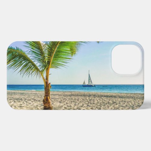 Tropical Beaches  Sailboat Palm Tree Aruba iPhone 13 Case