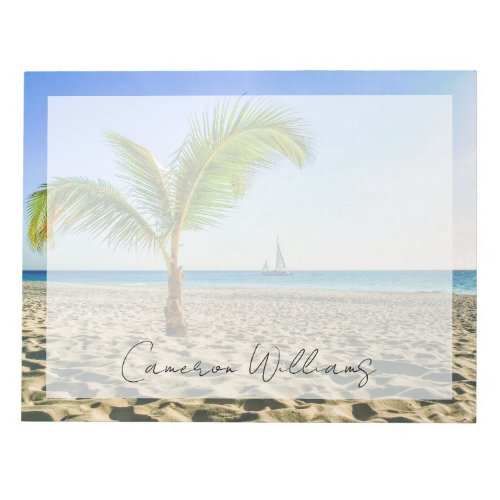 Tropical Beaches  Sailboat Palm Tree Aruba Notepad