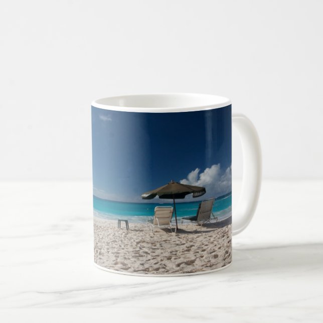 Tropical Beaches | Sandy Beach, Anguilla Coffee Mug (Front Right)