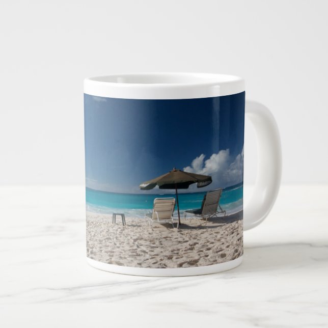 Tropical Beaches | Sandy Beach, Anguilla Giant Coffee Mug (Front Right)