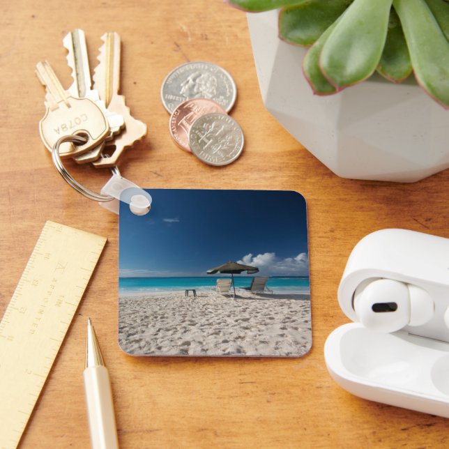 Tropical Beaches | Sandy Beach, Anguilla Keychain (Desk)