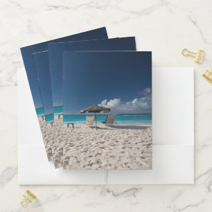 Tropical Beaches Sandy Beach, Anguilla Pocket Folder