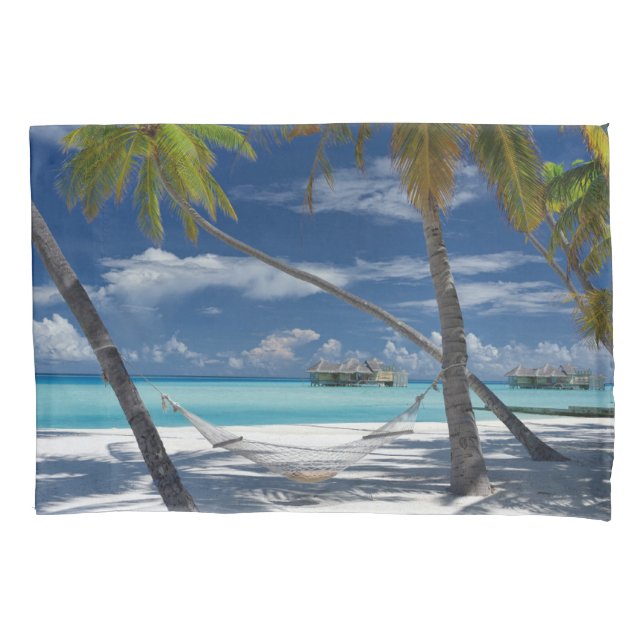 Tropical Beaches | Sandy Beach, Maldives Pillow Case (Front)