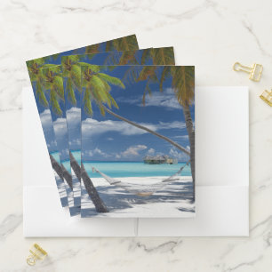 Tropical Beaches   Sandy Beach, Maldives Pocket Folder