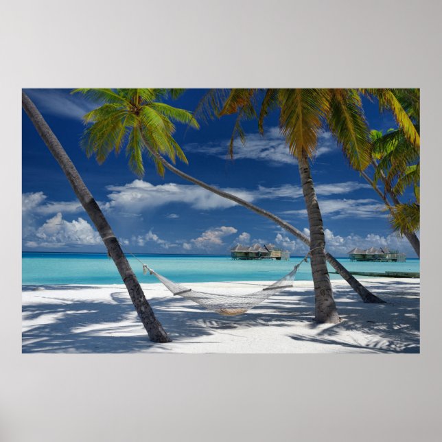 Tropical Beaches | Sandy Beach, Maldives Poster (Front)