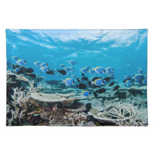 Tropical Beaches Sturgeon Amongst Coral Cloth Placemat