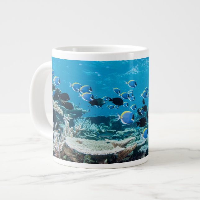 Tropical Beaches | Sturgeon Amongst Coral Giant Coffee Mug (Front Left)