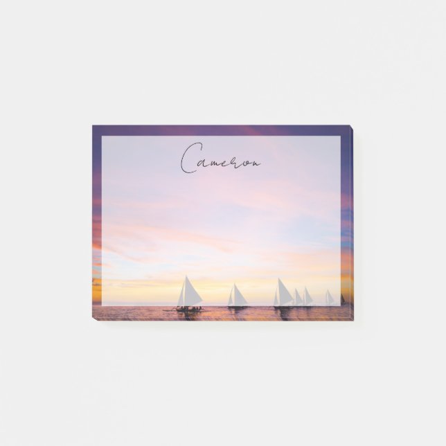 Tropical Beaches | Sunset Sailboats, Phillipines Post-it Notes (Front)