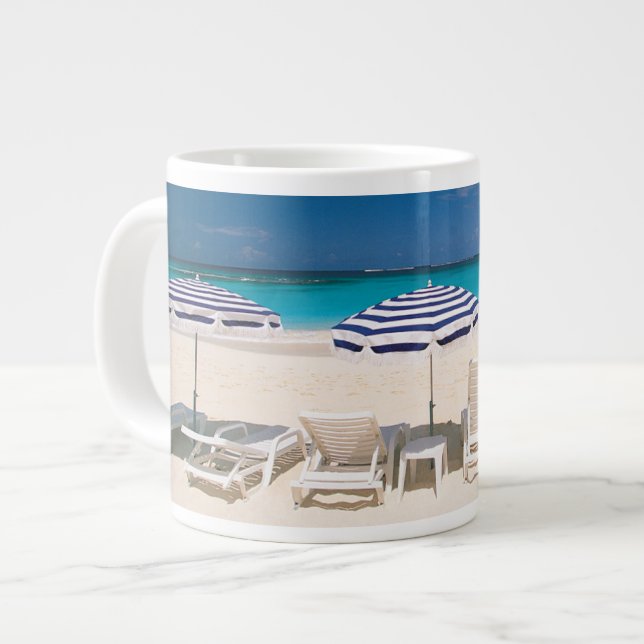 Tropical Beaches | Tropical Beach Anguilla Giant Coffee Mug (Front Left)