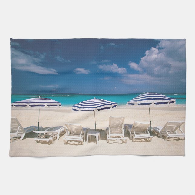 Tropical Beaches | Tropical Beach Anguilla Kitchen Towel (Horizontal)