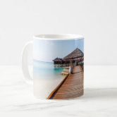 Tropical Beaches  Maldives Island Wooden Jetty Giant Coffee Mug