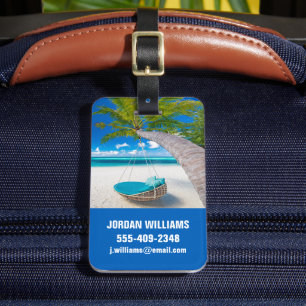 Tropical Beaches   Tropical Landscape Beach Swing Luggage Tag