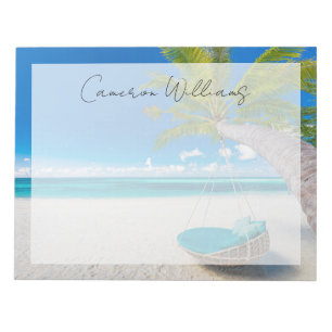 Tropical Beaches Tropical Landscape Beach Swing Notepad