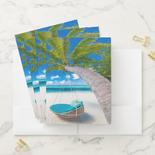 Tropical Beaches Tropical Landscape Beach Swing Pocket Folder