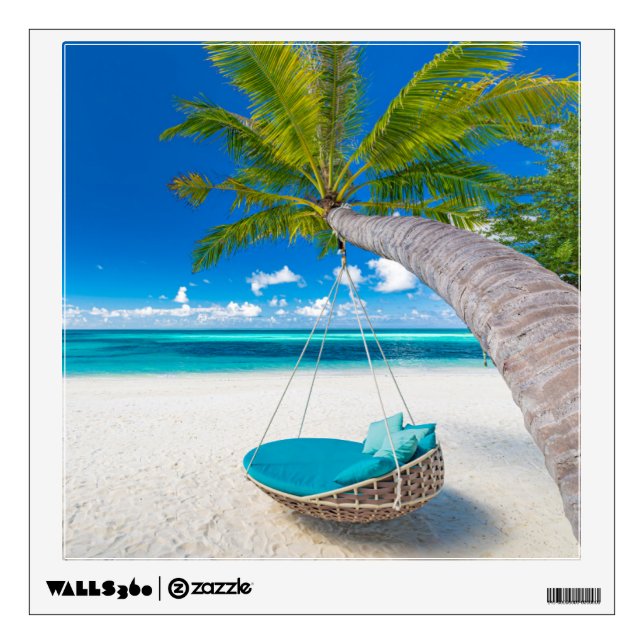 Tropical Beaches | Tropical Landscape Beach Swing Wall Decal (Front)