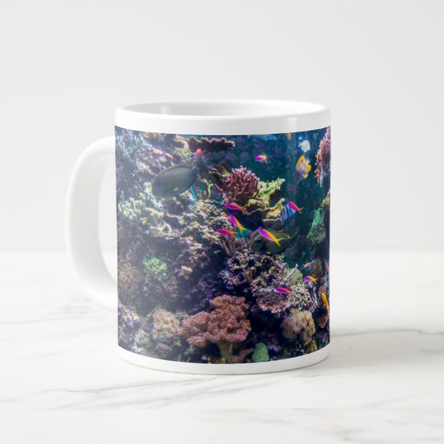 Tropical Beaches | Underwater Coral Reef Giant Coffee Mug (Front Left)