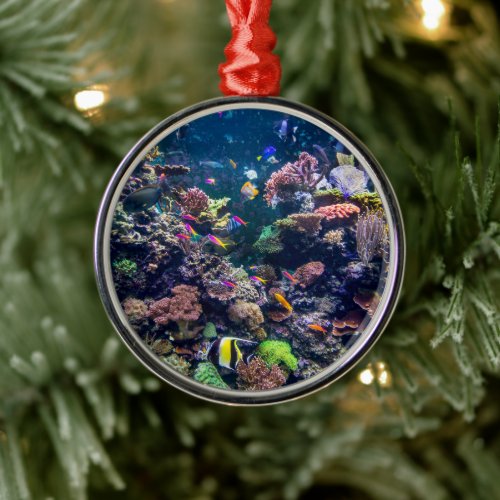 Tropical Beaches | Underwater Coral Reef Metal Ornament